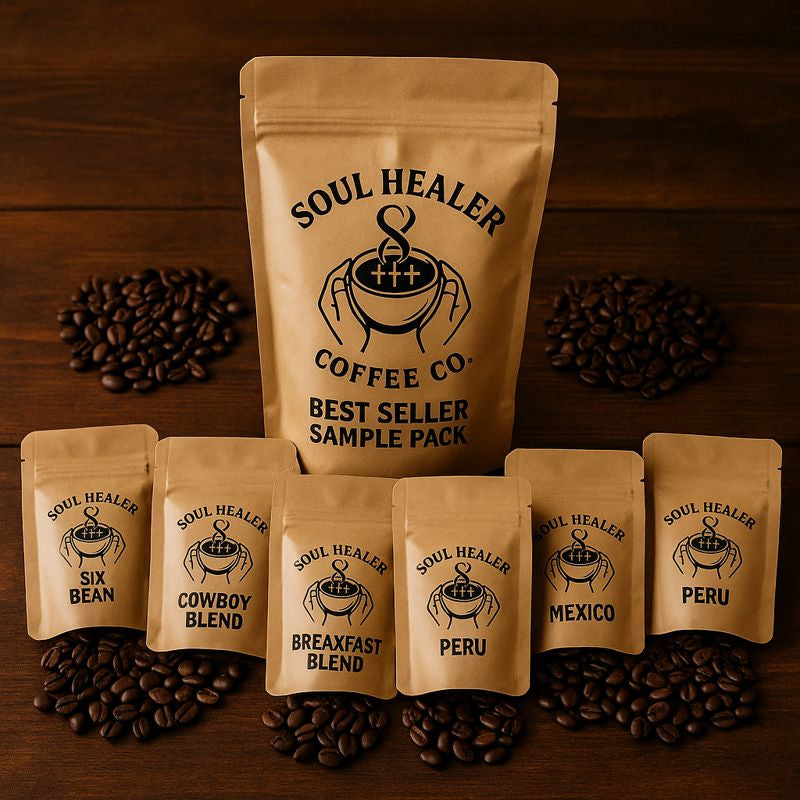 Best Sellers Sample Pack: 6Bean, Cowboy, Breakfast, Peru, Mexico, Bali
